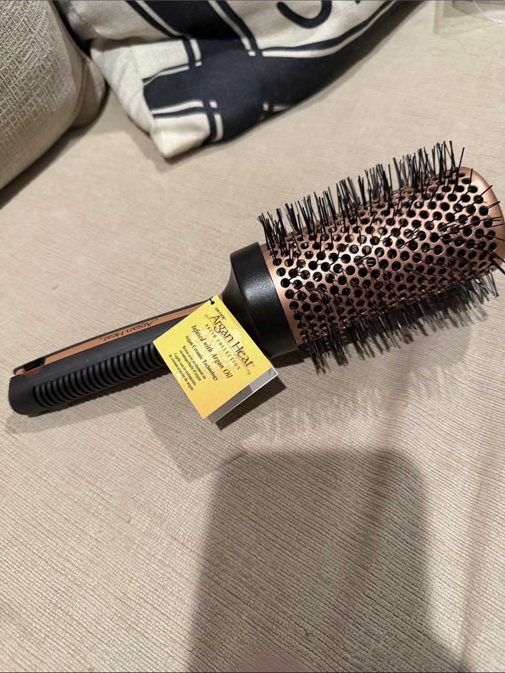 Round Ceramic Hair Brush - Rose Gold and Black